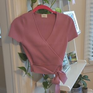 NWOT Aritzia Wilfred All Tied Up Sweater in Soft Orchid